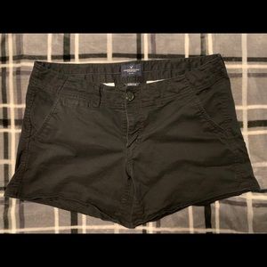 American Eagle Black Khaki Shortie Shorts